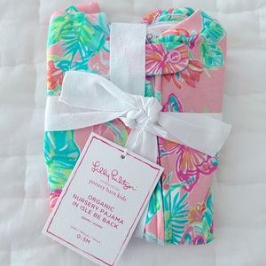 NWT Pottery Barn Kids x Lilly Pulitzer organic footed pajamas